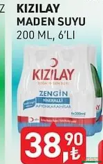 KIZILAY MADEN SUYU 200 ML 6'LI indirimli fiyat KIZILAY MADEN SUYU 200 ML 6'LI fiyat ve kampanya bilgisi